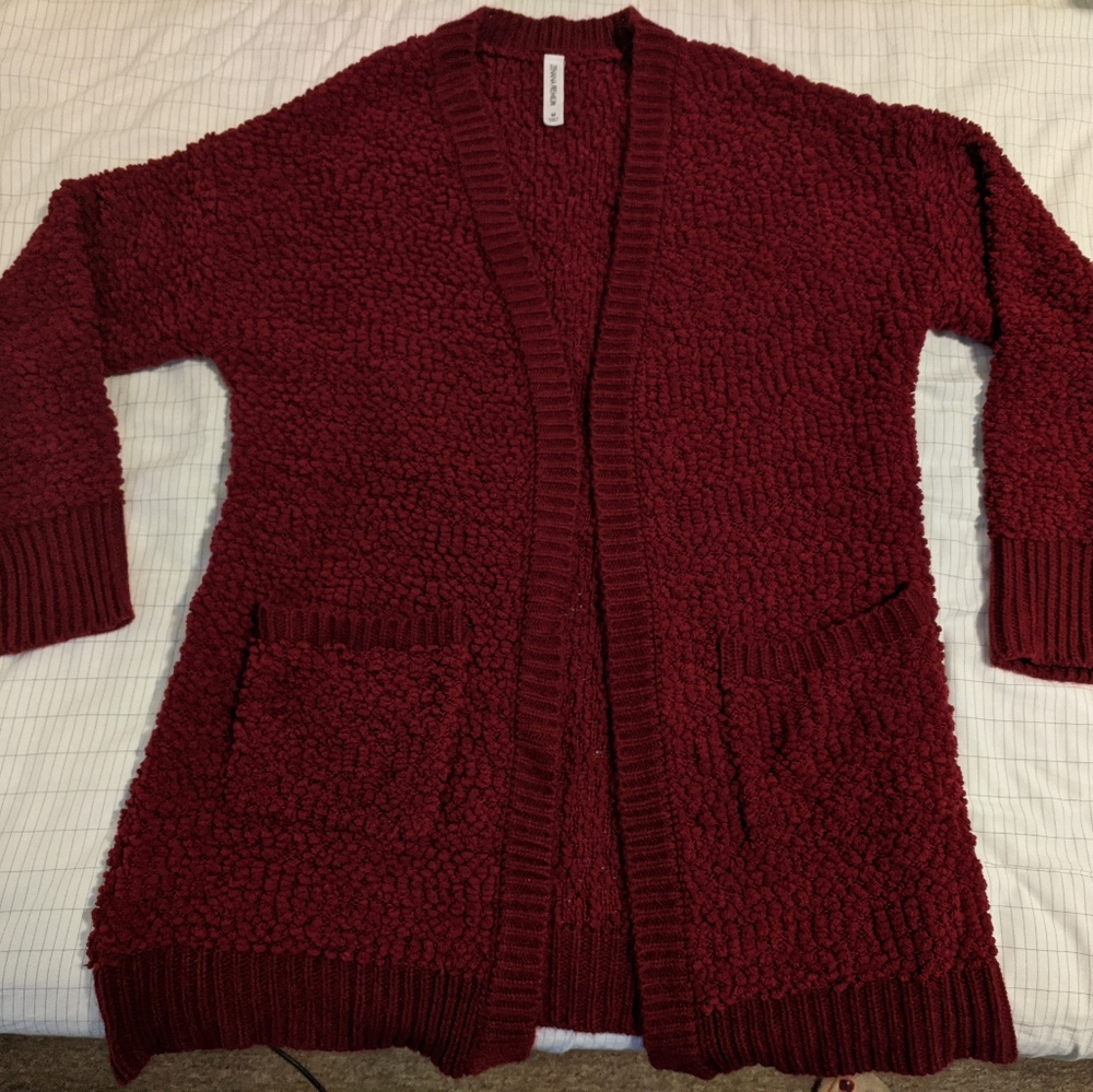 Red popcorn cardigan